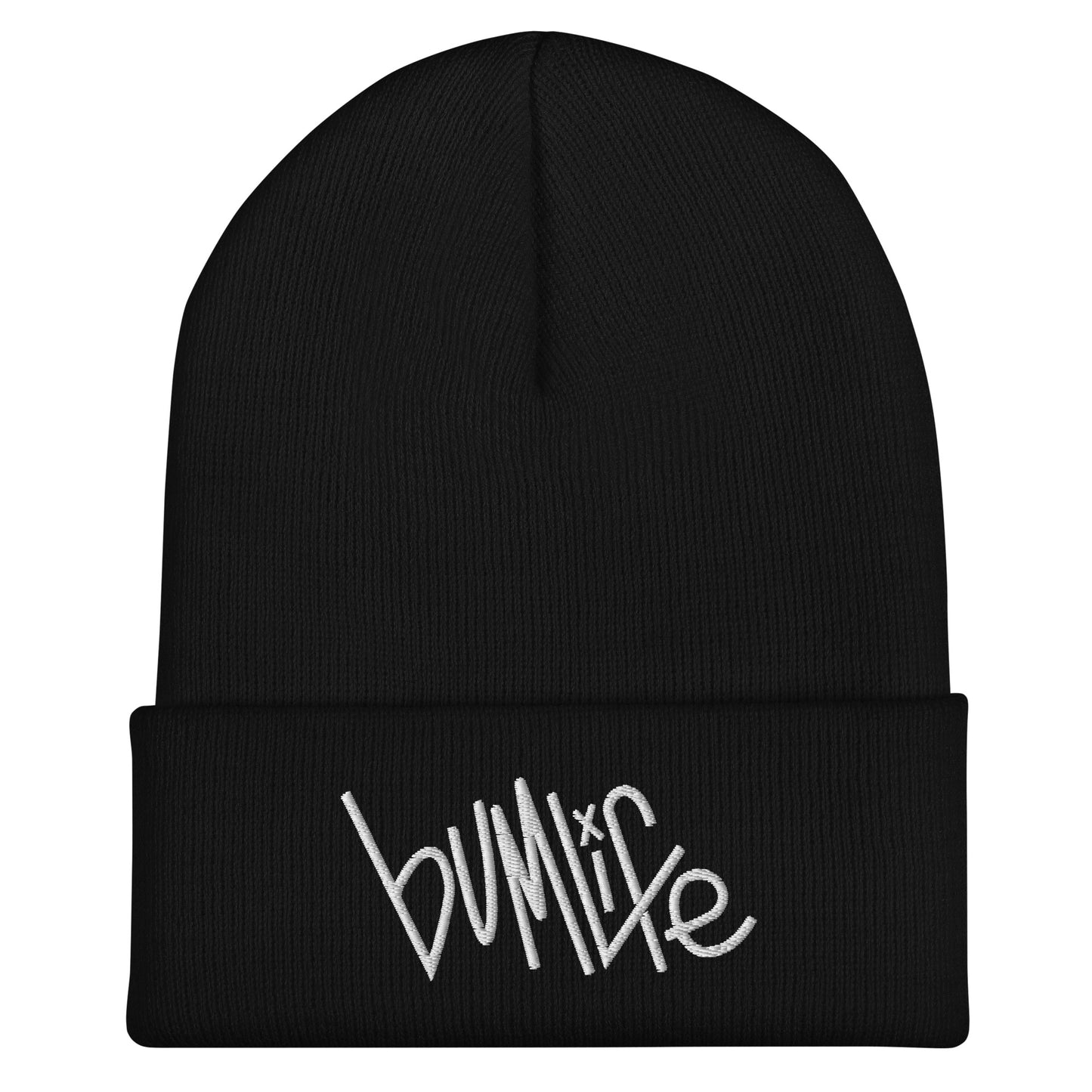 Cuffed Beanie (White Print)