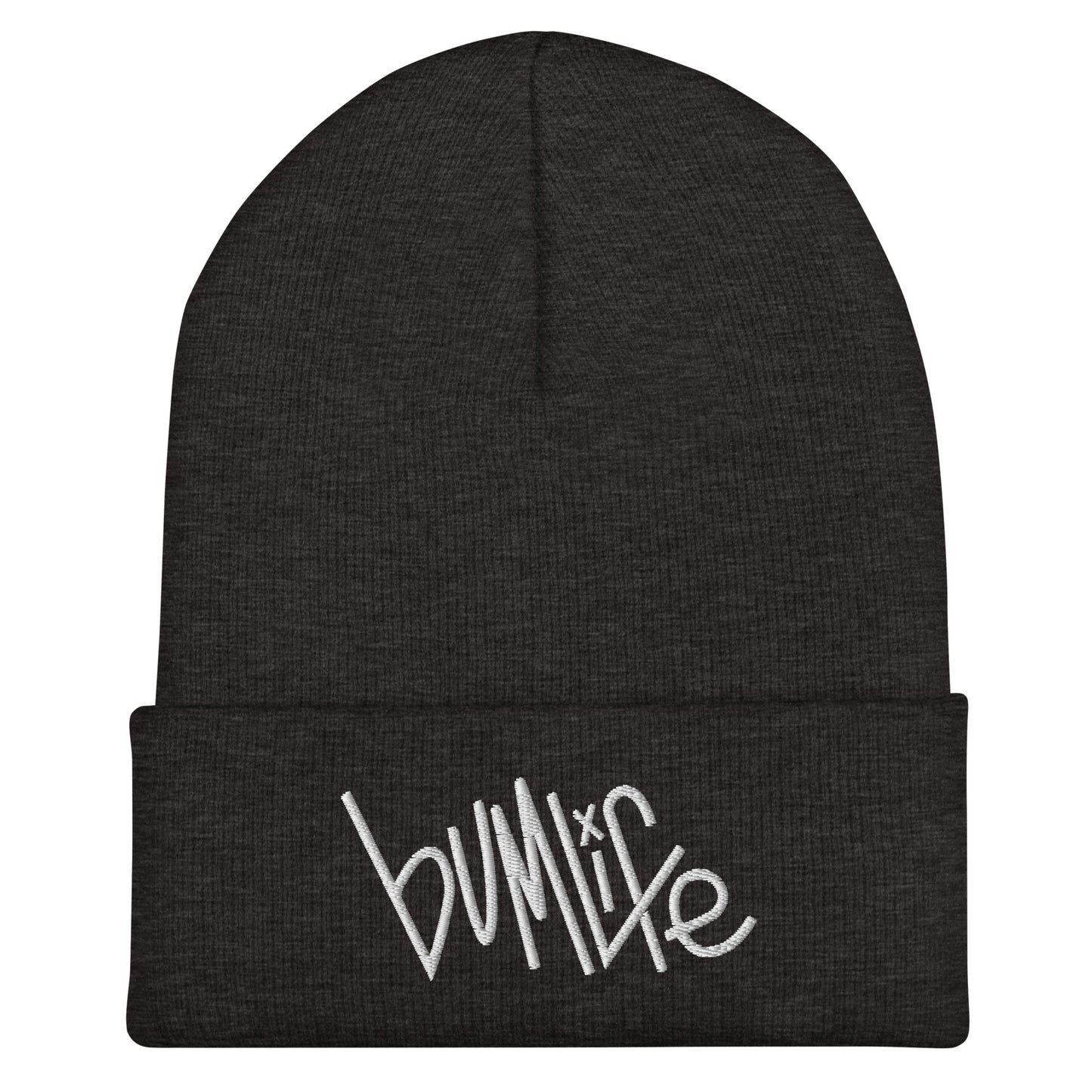 Cuffed Beanie (White Print)