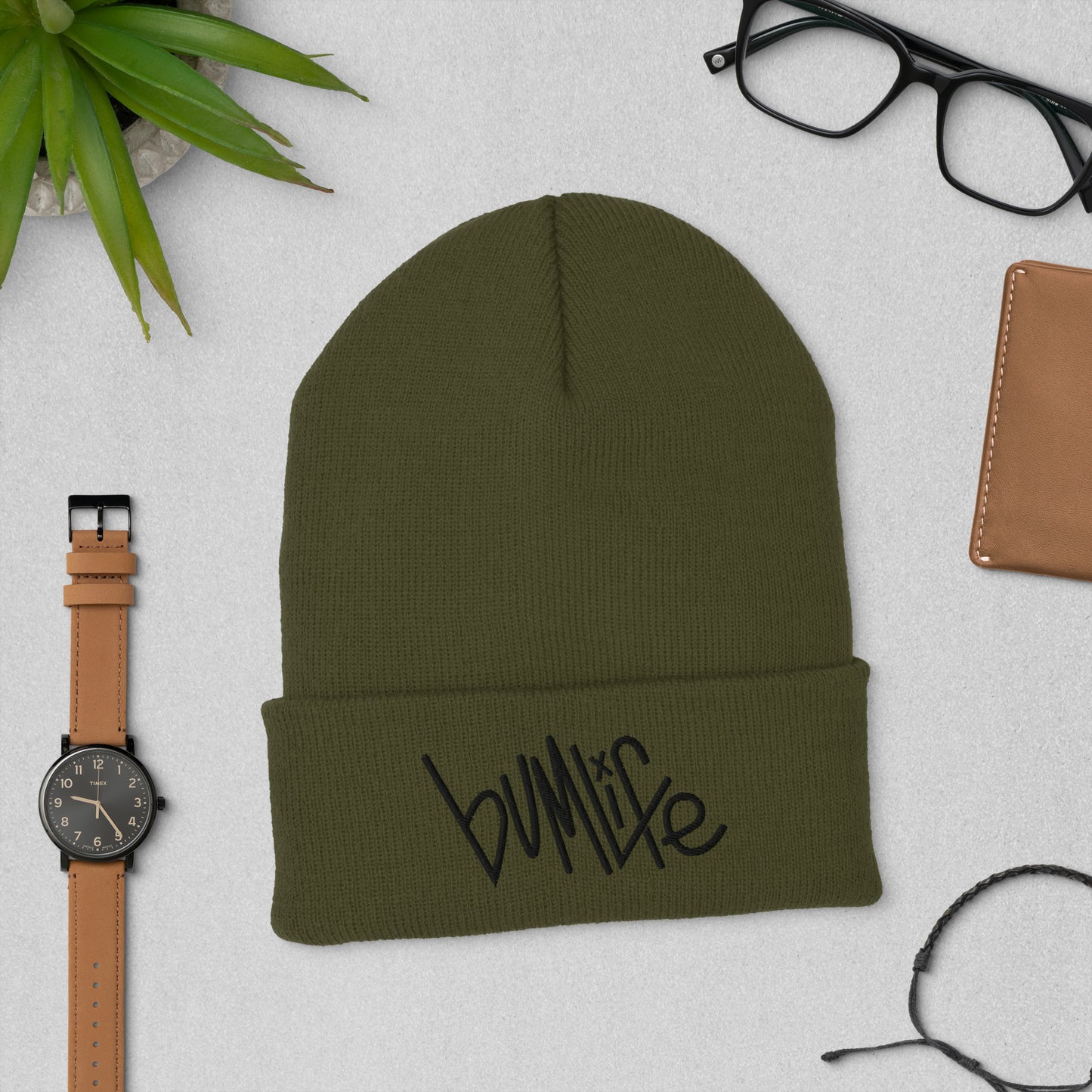 Cuffed Beanie (Black Print)