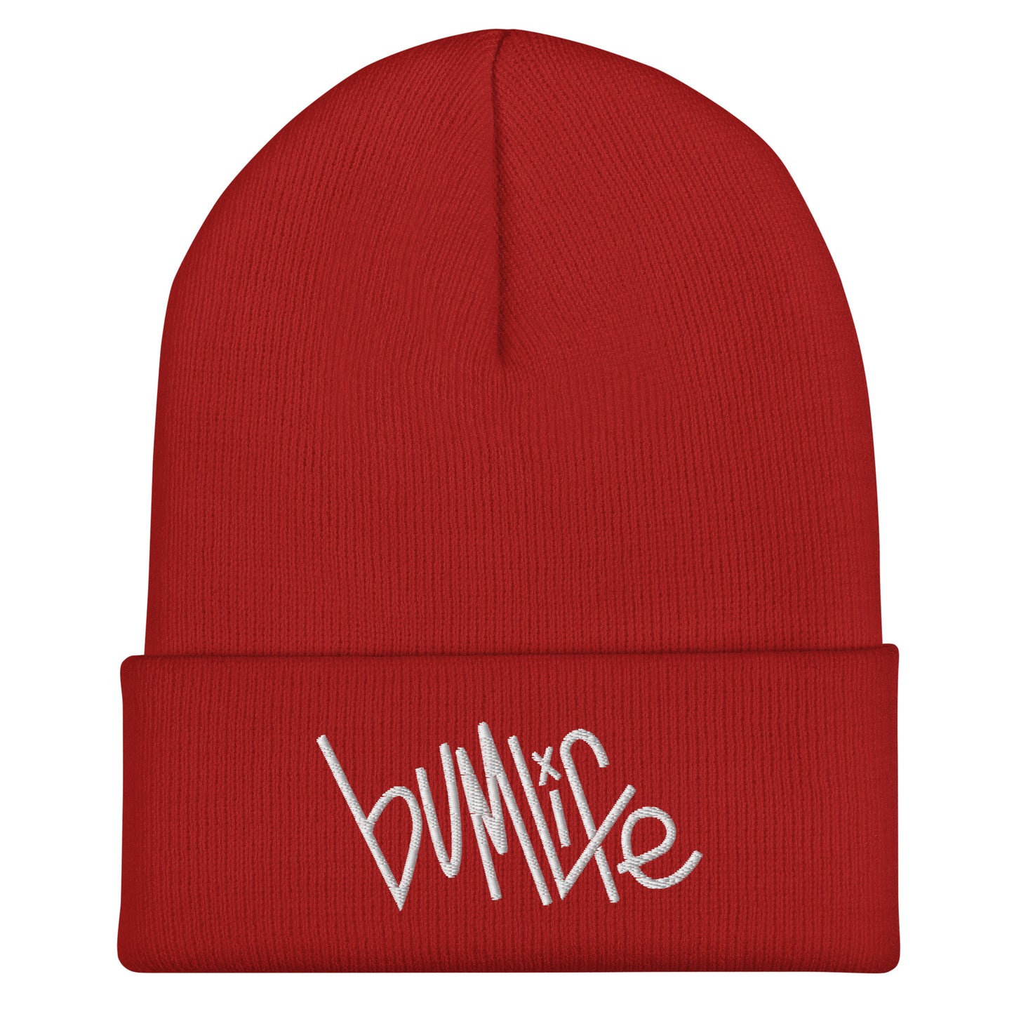 Cuffed Beanie (White Print)