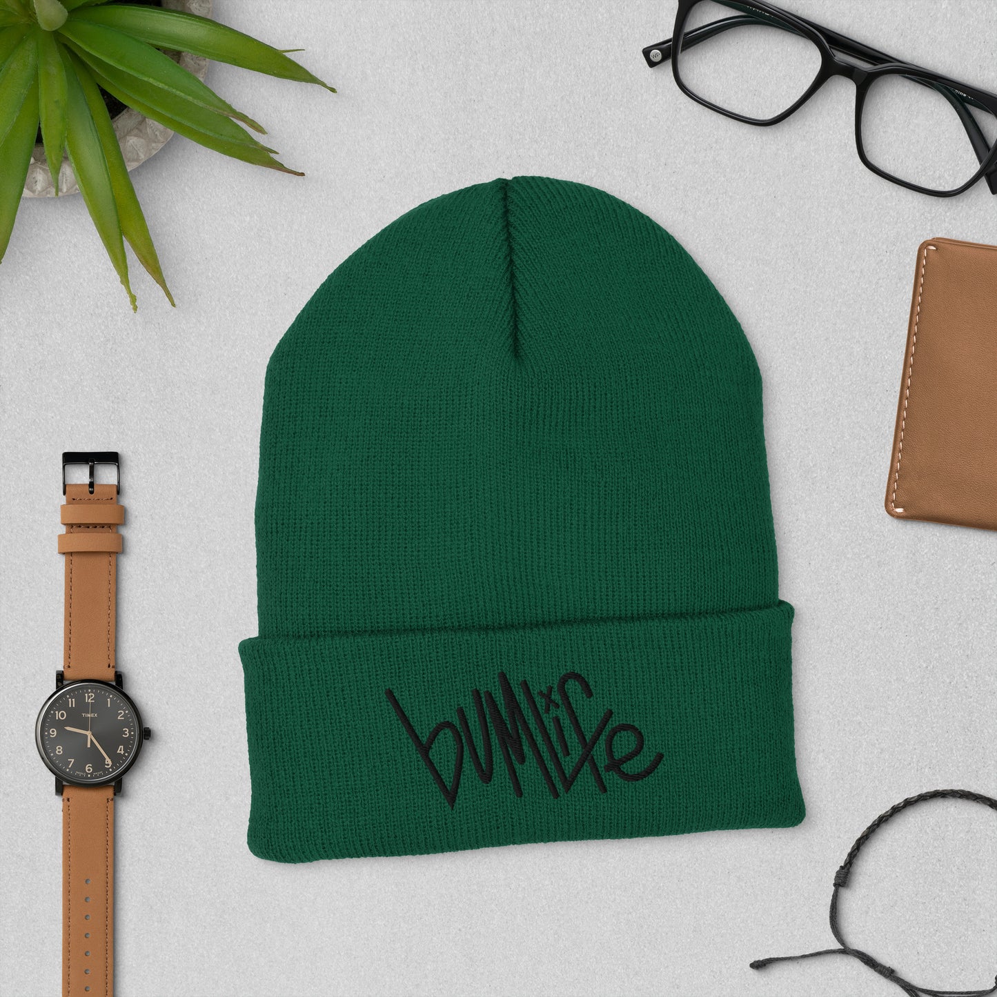 Cuffed Beanie (Black Print)