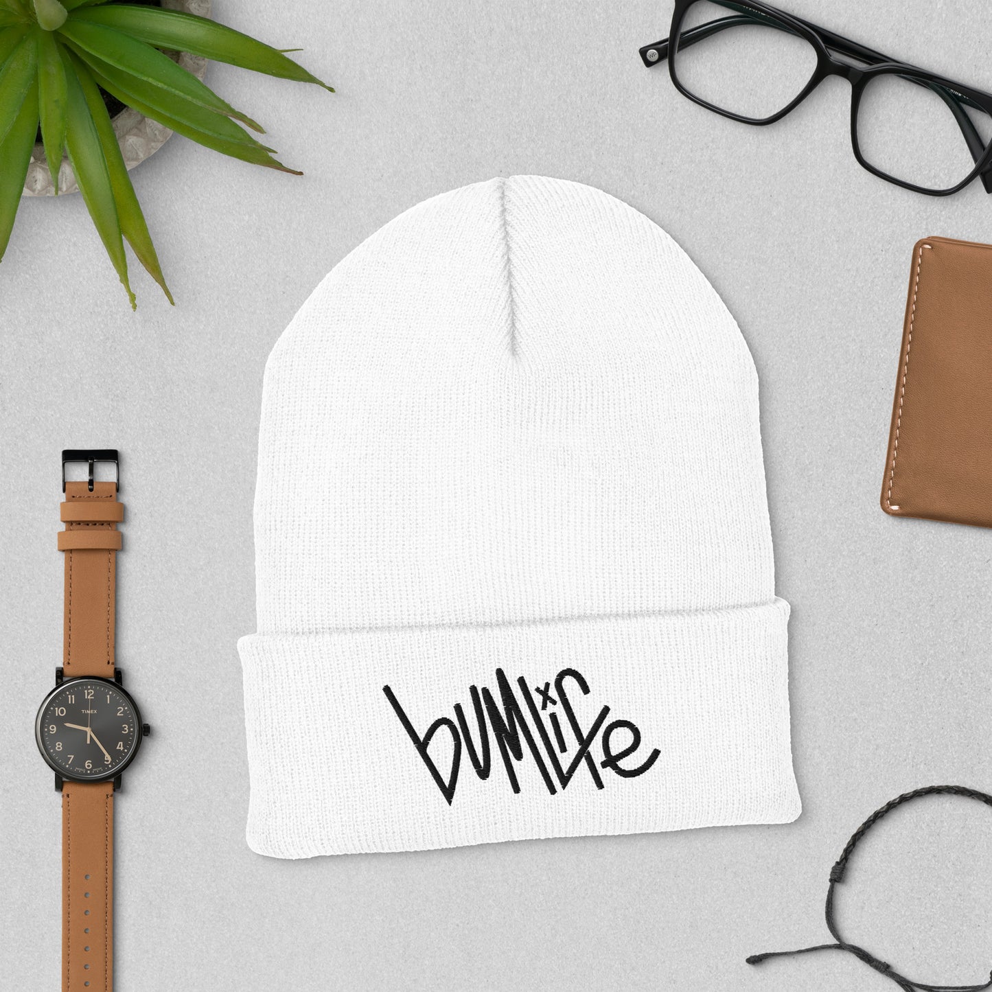 Cuffed Beanie (Black Print)